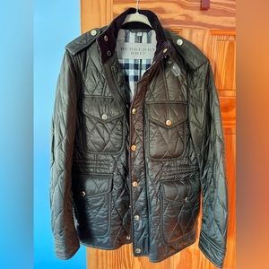 Mens Burberry Quilted Field Jacket with check detail